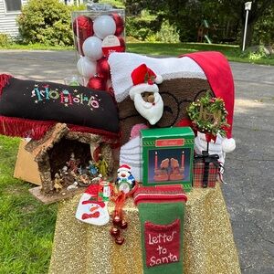 Festive Holiday Decor Set with Red and White Accents